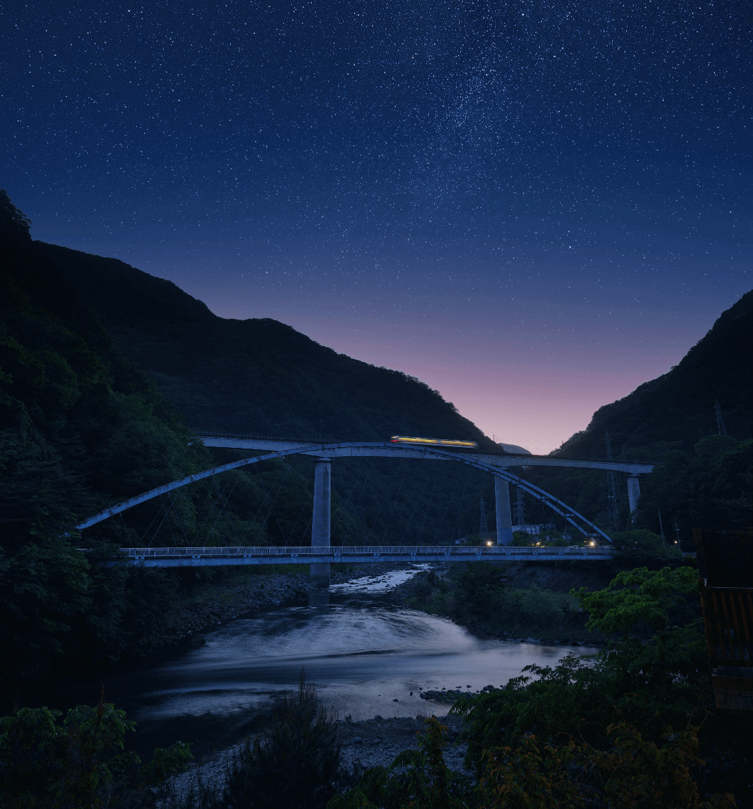 幻想的な夜の露天風呂